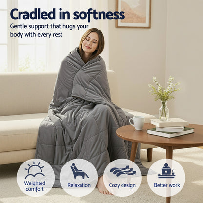 Calming Weighted Blanket 9KG - Grey Sherpa