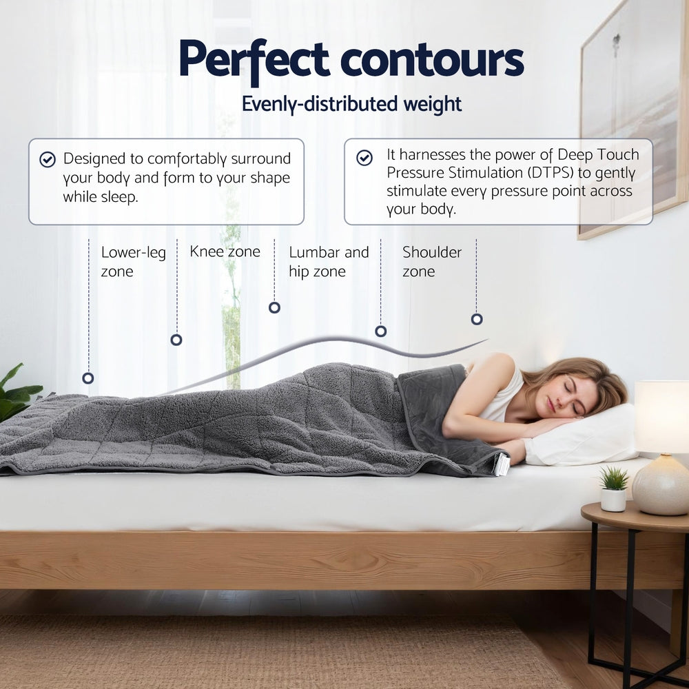 Calming Weighted Blanket 9KG - Grey Sherpa