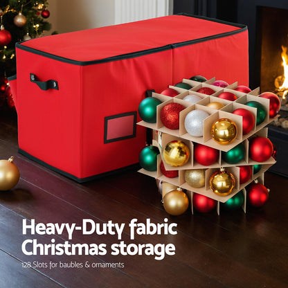 Christmas Baubles Storage Box 128 Slots Decor Ornaments Container