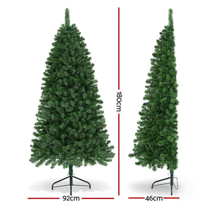 1.8M LED Christmas Tree Corner Xmas Tree Half 8 Modes Multi-color