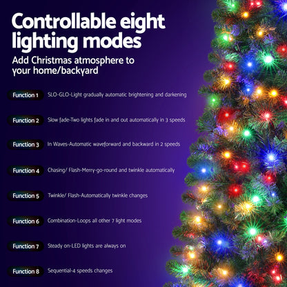 1.8M LED Christmas Tree Corner Xmas Tree Half 8 Modes Multi-color