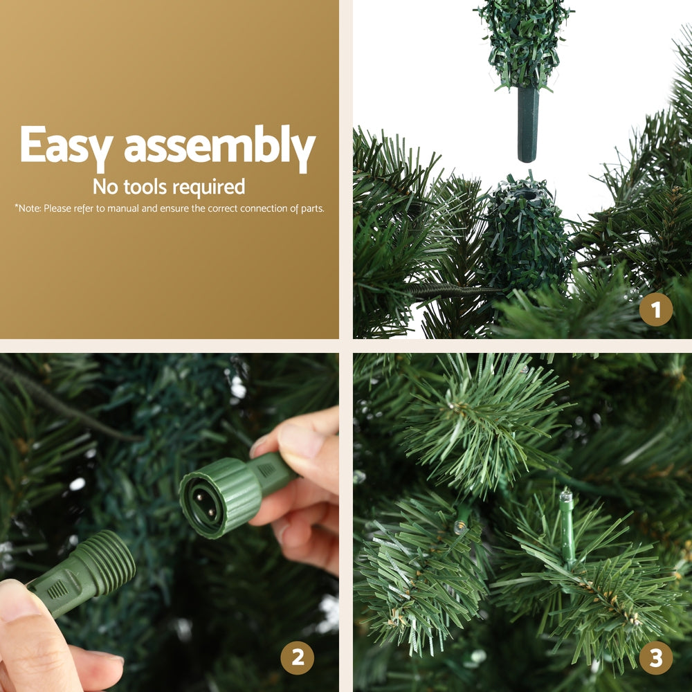 1.8M LED Christmas Tree Corner Xmas Tree Half 8 Modes Multi-color