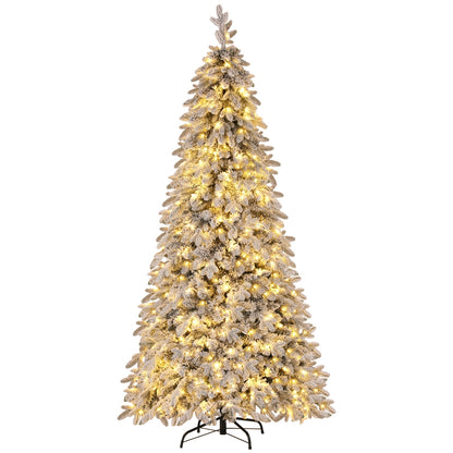Christmas Tree 2.1m Flocking Pencil Tree LED Xmas 860 Tips White