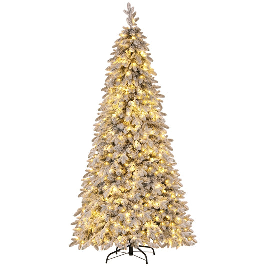 Christmas Tree 2.1m Flocking Pencil Tree LED Xmas 860 Tips White