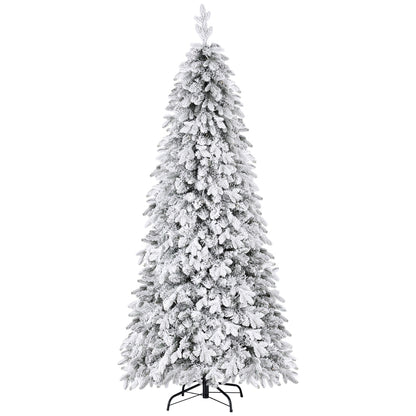 Christmas Tree 2.1m Flocking Pencil Tree LED Xmas 860 Tips White