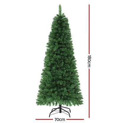1.8M Pre-lit Christmas Tree 8 Mode Multi Colour 200 LED Light Xmas