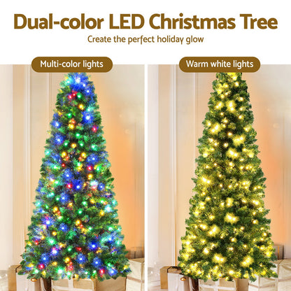 1.8M Pre-lit Christmas Tree 8 Mode Multi Colour 200 LED Light Xmas