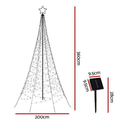 3.6M Christmas Tree 800 LED Solar Net Lights