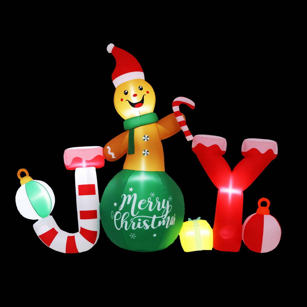 Christmas Inflatable Gingerman Joy 3M Long Outdoor Decorations Illuminated