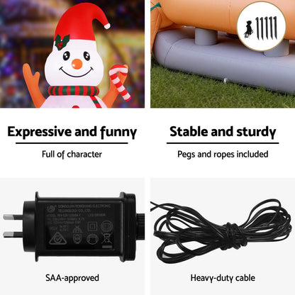 Christmas Inflatable Snowman Dog 4.2M Tall Outdoor Decorations Illuminated