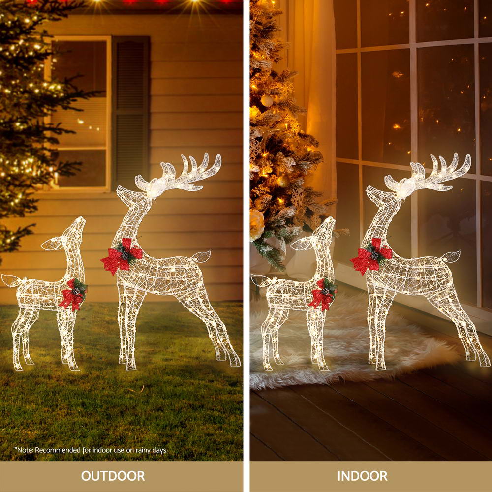 2 PCS Christmas Lights 170 LED Fairy Light Reindeer Decorations