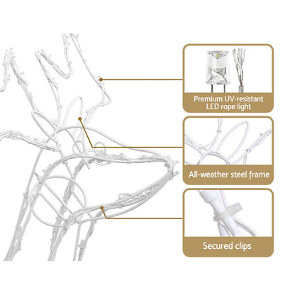 2 PCS Christmas Lights Reindeers 200 LED Decorations