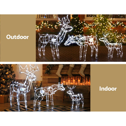 3 PCS Christmas Lights Reindeers 250 LED Decorations