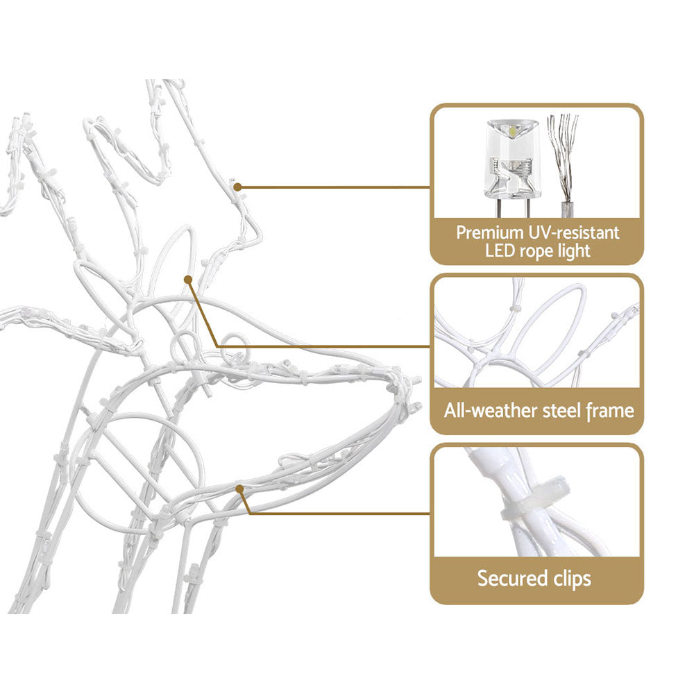 3 PCS Christmas Lights Reindeers 250 LED Decorations