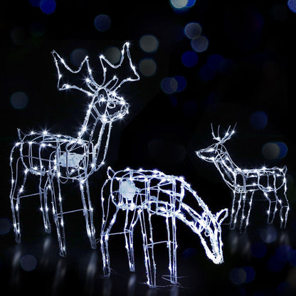 3 PCS Christmas Lights Reindeers 250 LED Decorations