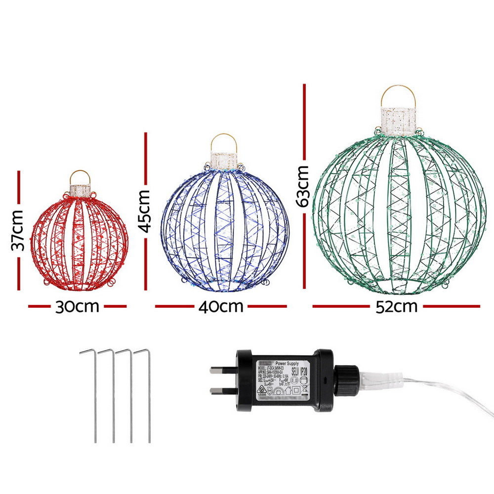Christmas Lights 320 LED Fairy Light 3pcs Ball Decorations Set