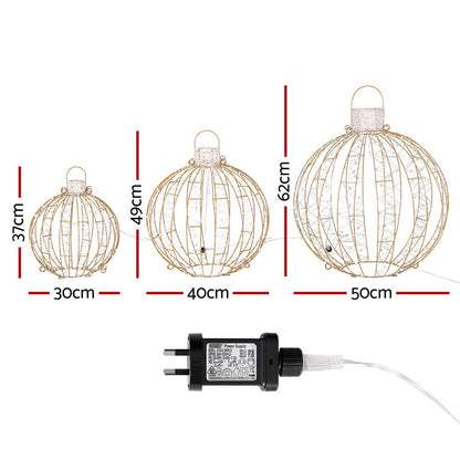 3 PCS Christmas Lights 360 LED Fairy Light Ball Decorations