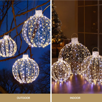 3 PCS Christmas Lights 360 LED Fairy Light Ball Decorations