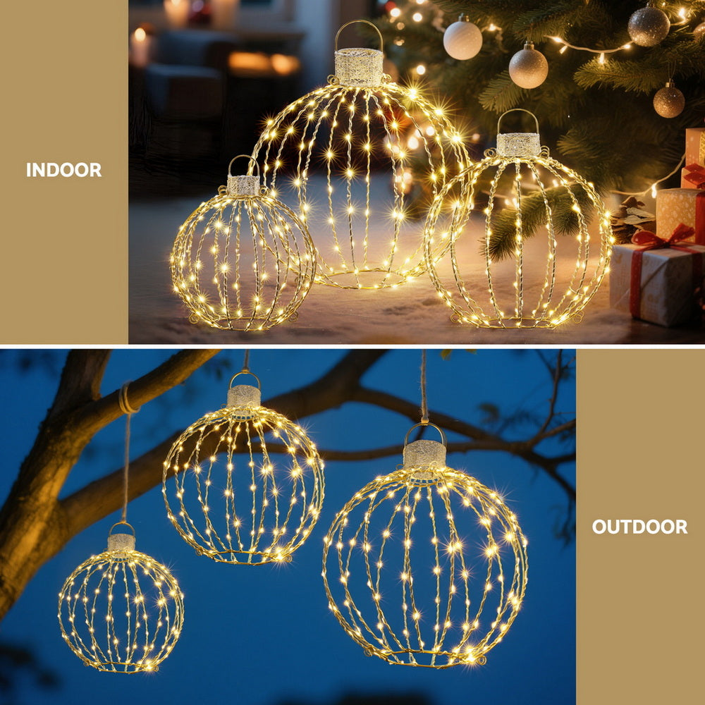 Christmas Lights 320 LED Fairy Light 3pcs Ball Decorations Set