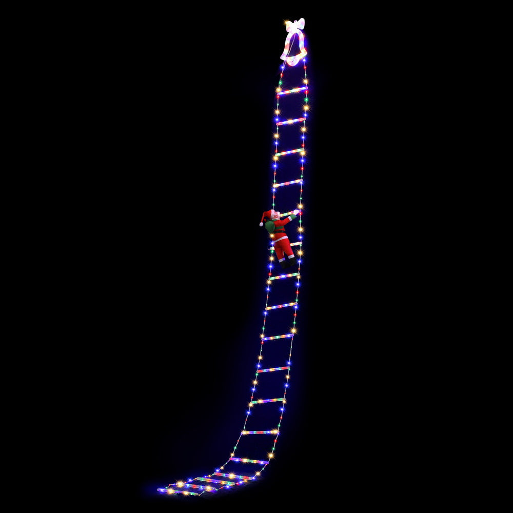 3.5M Christmas Lights 300 LED Ladder Light with Santa Claus Decor