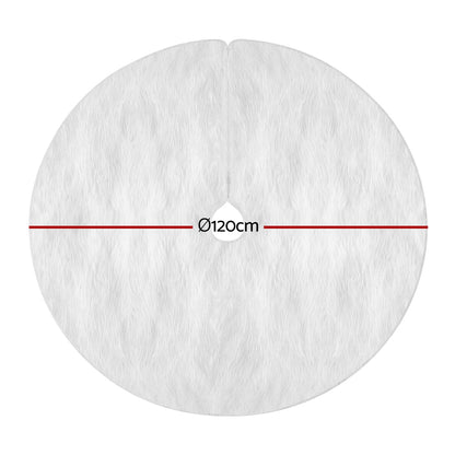 Christmas Tree Skirt 120cm Plush Xmas Fluffy Ornaments Decor White
