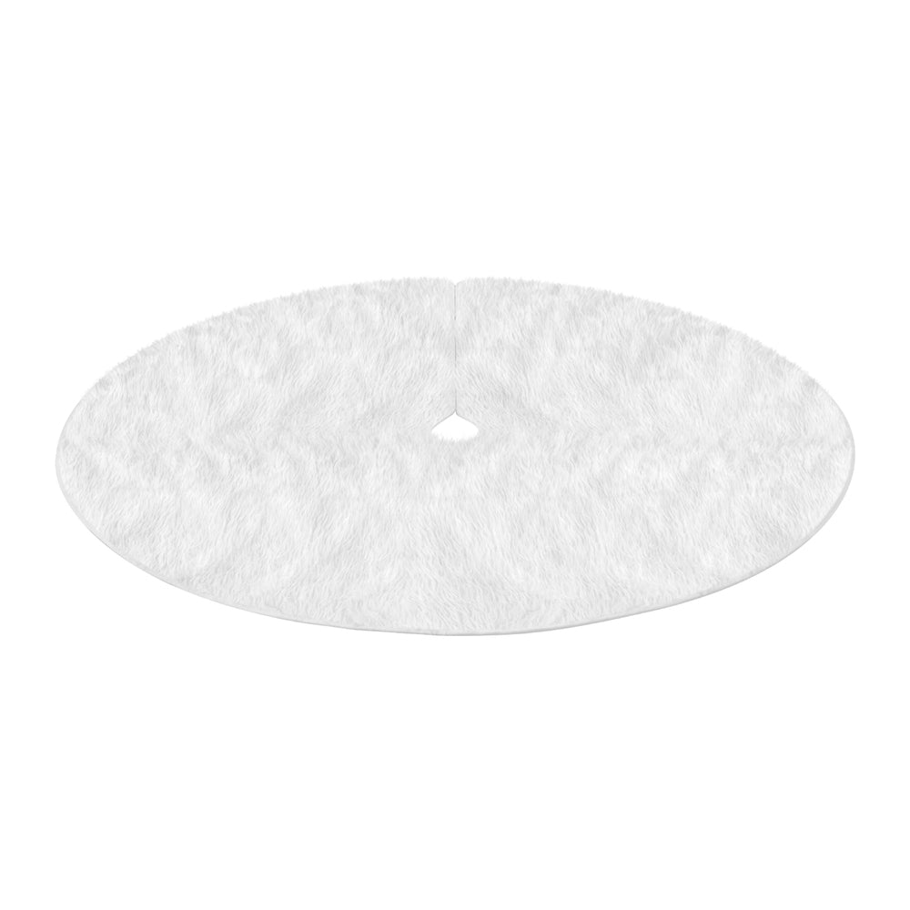 Christmas Tree Skirt 120cm Plush Xmas Fluffy Ornaments Decor White