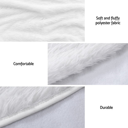 Christmas Tree Skirt 120cm Plush Xmas Fluffy Ornaments Decor White