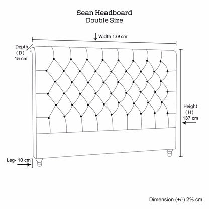 Double Size | Provincial Bed Headboard - Charcoal